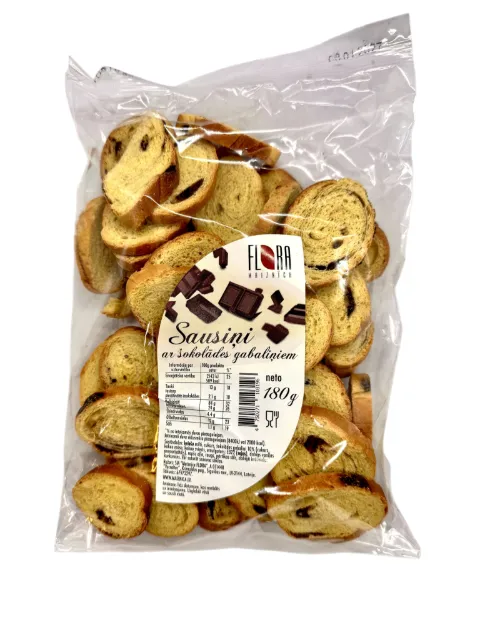 Brød kjeks med sjokolade biter Flora 180g
