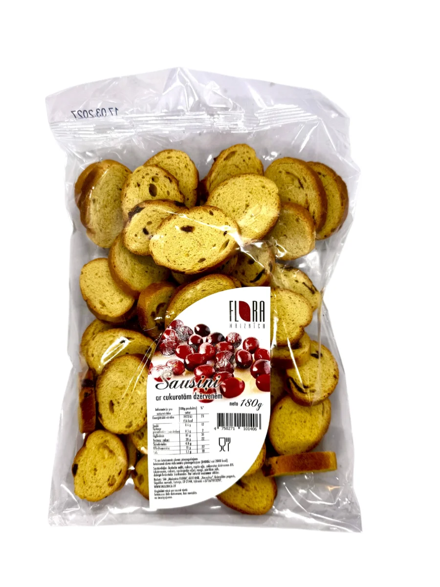 Brød kjeks med tranebær Flora 180g