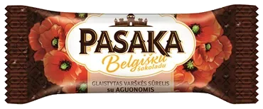 Glasert ostemasse med valmue i belgisk sjokolade PASAKA, 40g