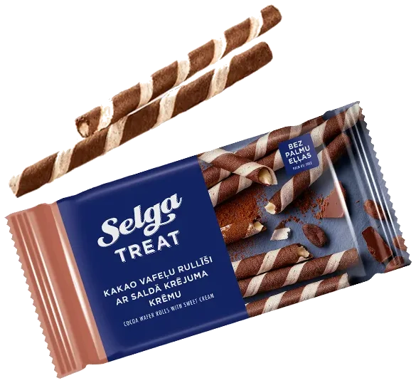 SELGA Vafelruller med Kakao Kremfyll, 160g